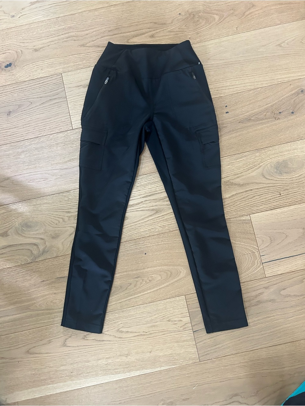 Avalanche Black Performance Leggings with Coral Accent Nails